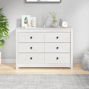 Armadietto Bianco 100x40x72 cm in Legno Massello di Pino