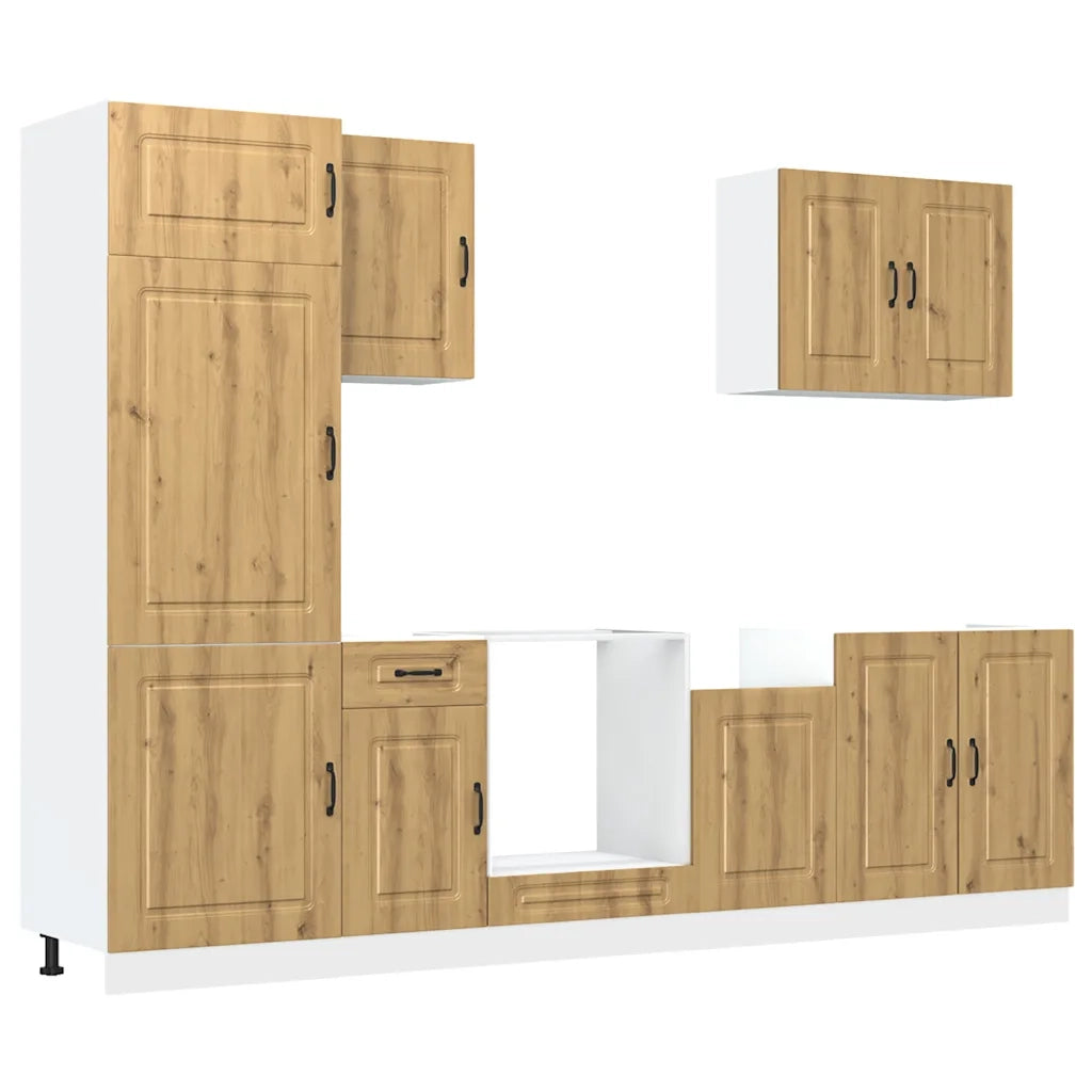 Set Mobili da Cucina 7 pz Kalmar Rovere Artigianale Truciolato 3314770