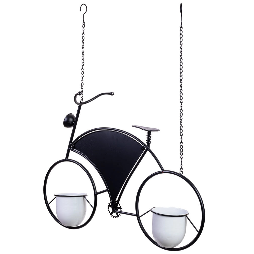 Bicicletta decorativa in metallo con due cestini 85x22x98h cm