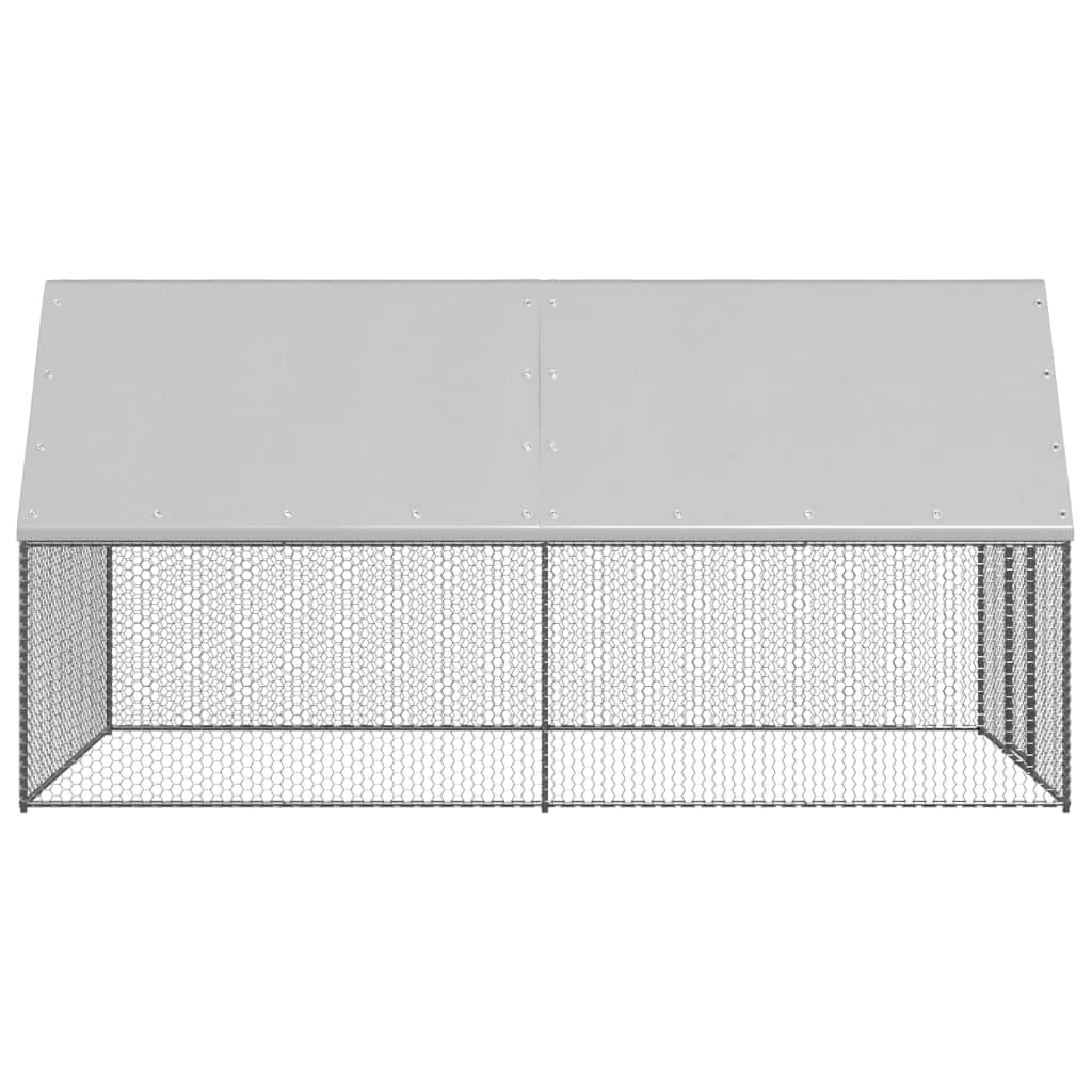Pollaio da esterno 2 x 4 x 2 m in acciaio zincato con tetto impermeabile 02_0001689