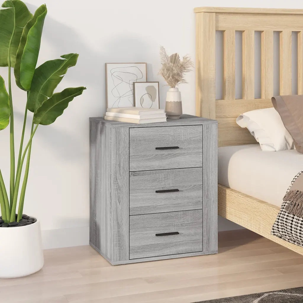 Comodino-Tavolino da notte Grigio Sonoma 50x36x60 cm in Legno Multistrato 153159