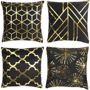 Cuscino decorativo con disegno geometrico dorato, 45*45 cm (incluso solo il cuscino)