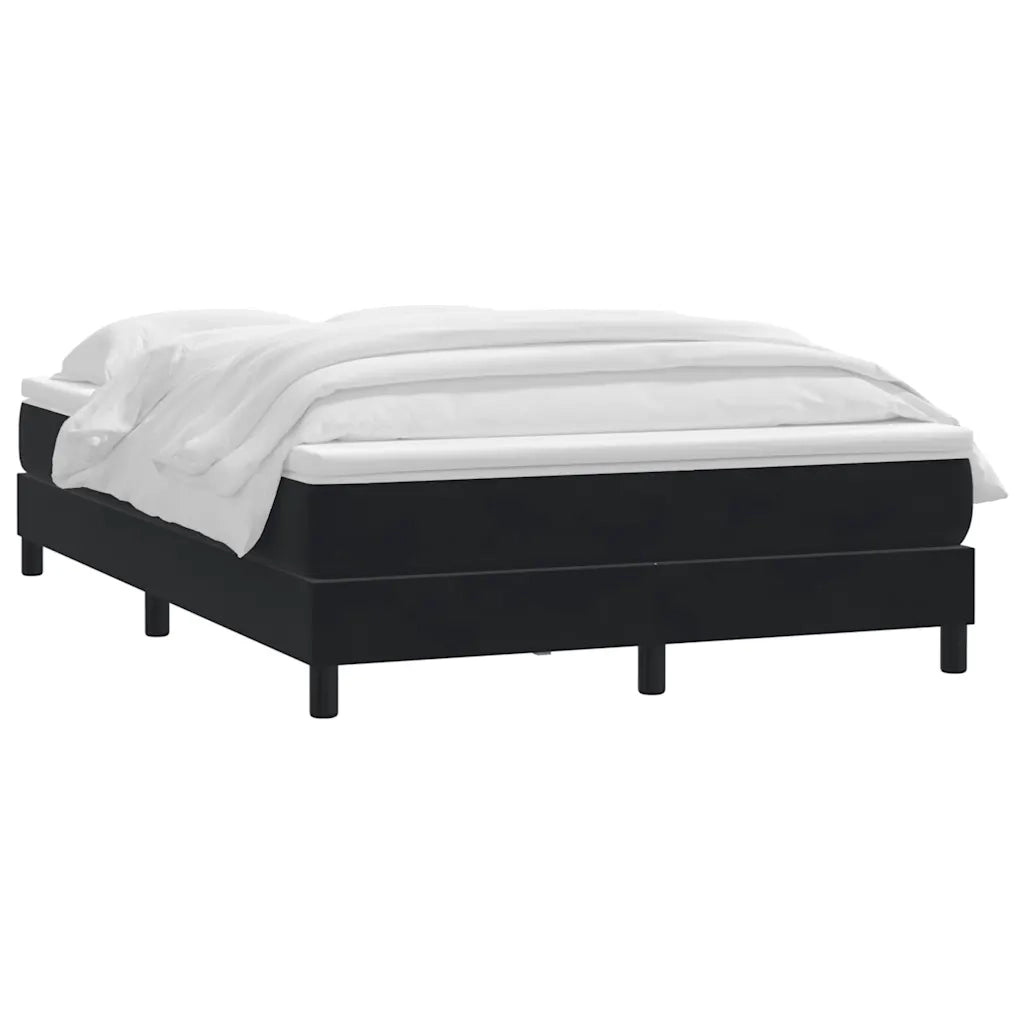 Giroletto a Molle con Materasso Nero 160x210 cm in Velluto 3315929