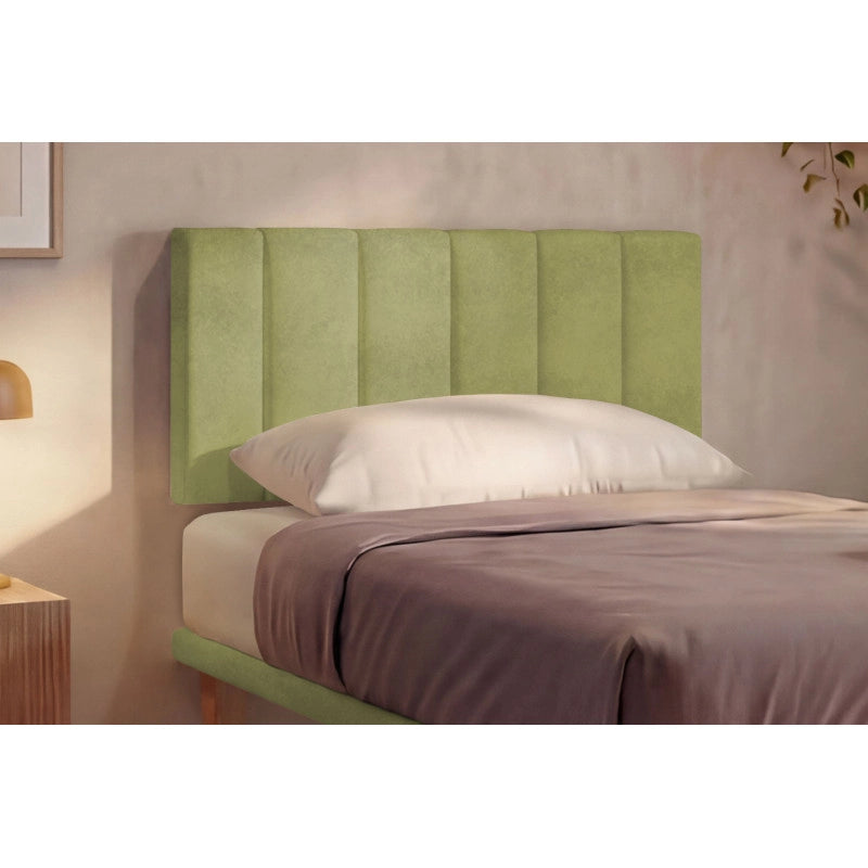 Letto imbottito Piazza e mezzo 120x190 cm Vertical - Con rete,Microfibra,Tè verde