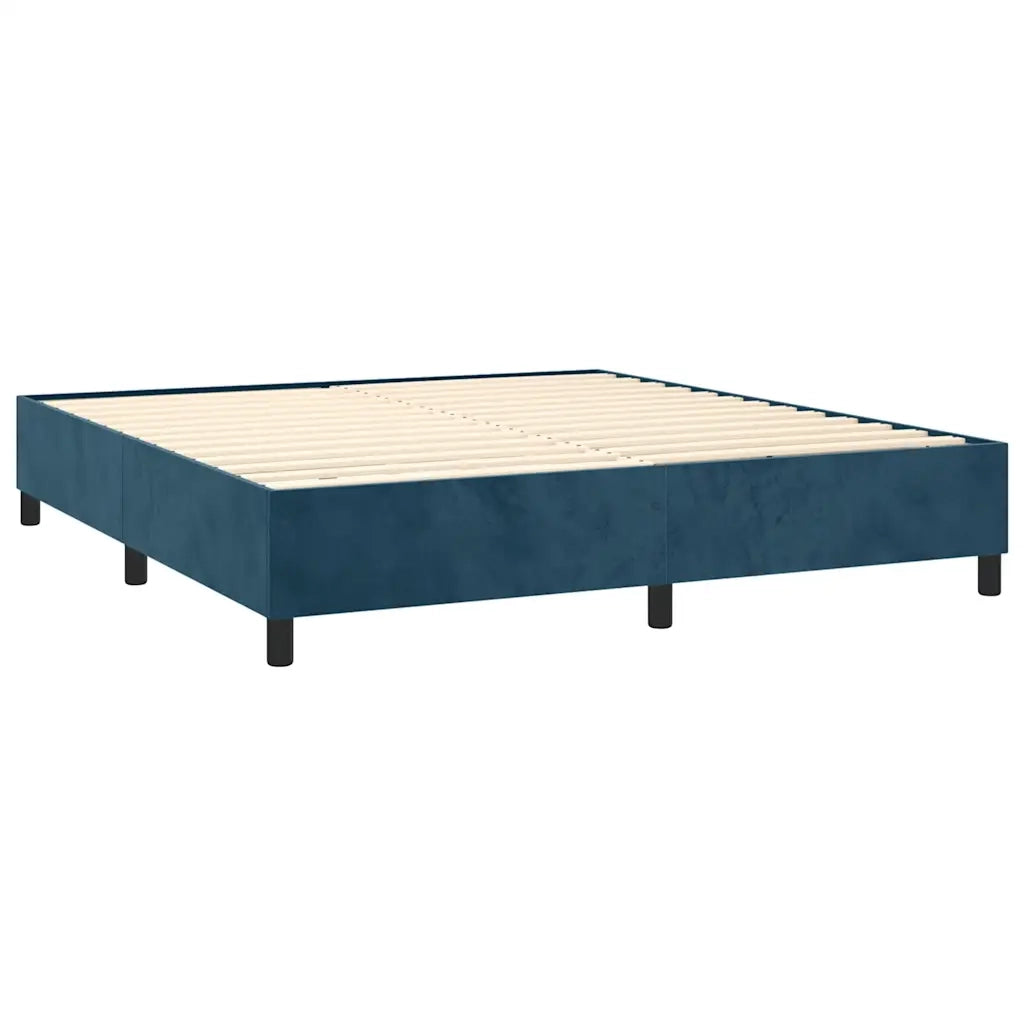 Struttura Letto a Rete a Molle Blu Scuro 200x200 cm in Velluto 3121142