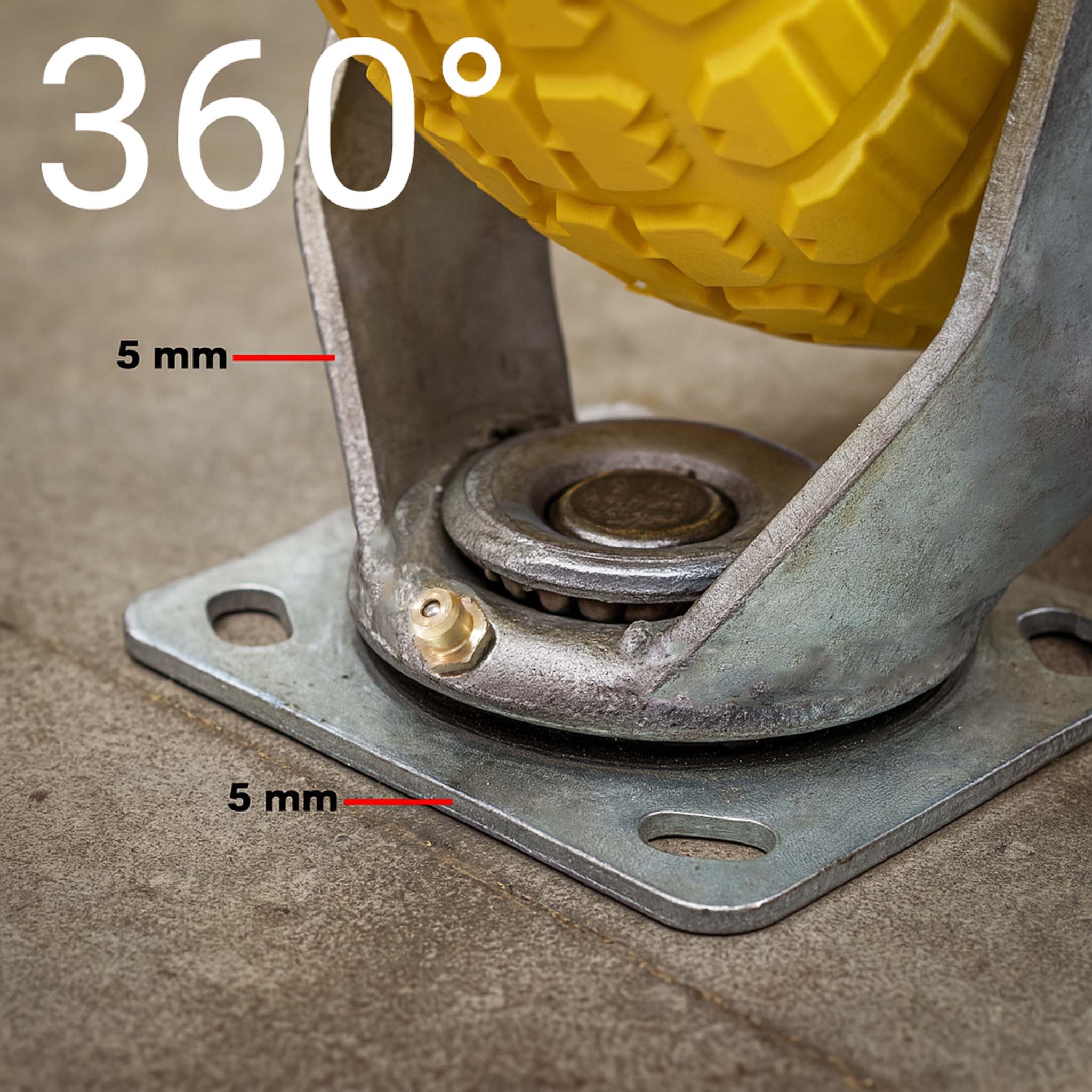 Set 4 ruote girevoli da trasporto, antiforatura, 258x78 mm, Cerchi in metallo, 150kg/ruota, ottima aderenza