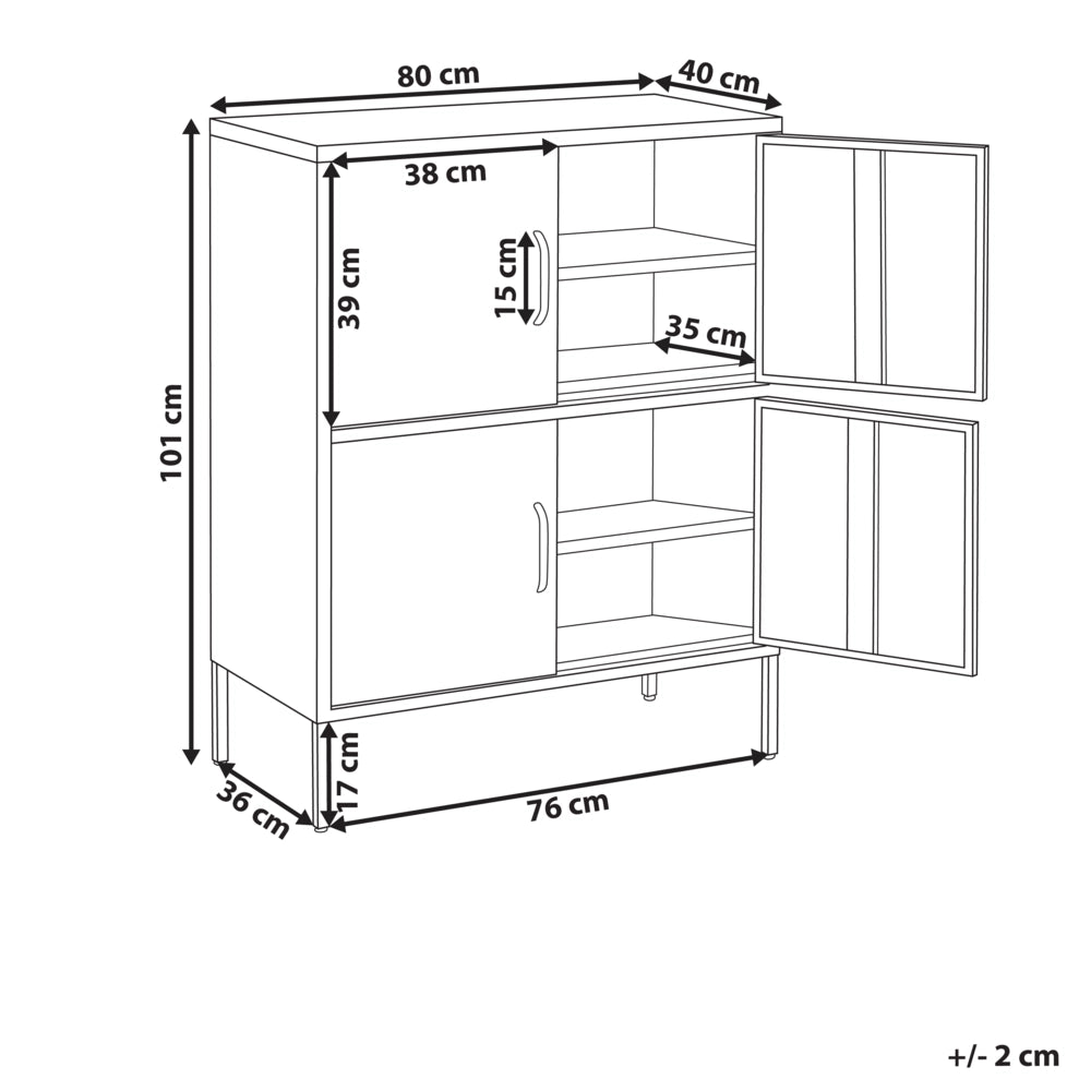 Credenza in ferro nero a 4 ante per documenti da casa