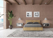 Letto matrimoniale francese contenitore 140x190 testata dritta con doghe quercia Ankel
