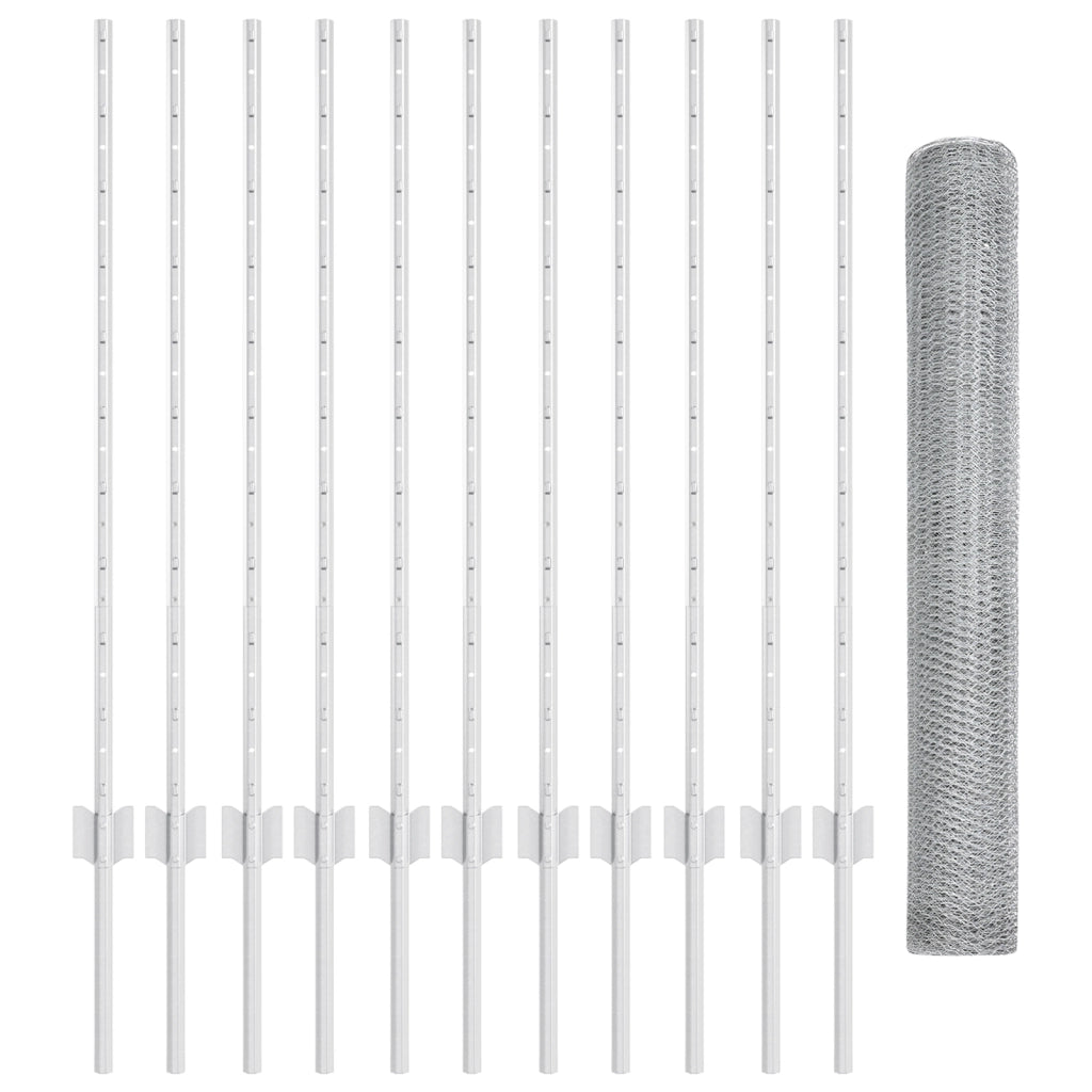 Set di Recinzioni da Giardino Set di 2 Acciaio zincato