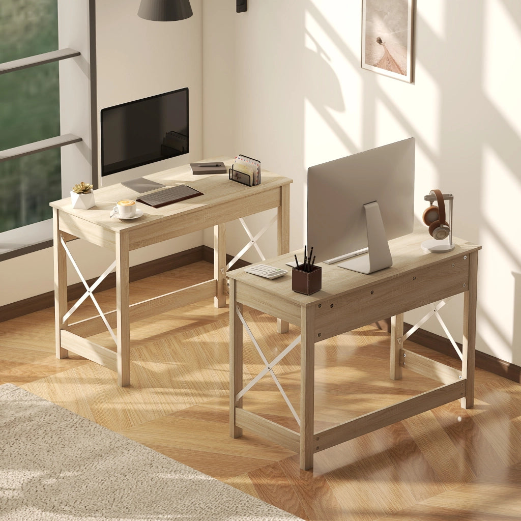 Scrivania Moderna ¨C Zephmum ¨C Legno Rovere 105x50x76 cm