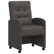 Sedie da Pranzo con Ruote con ruote 2 pz | Sedie da cucina Nero 58 x 67 x 97 cm