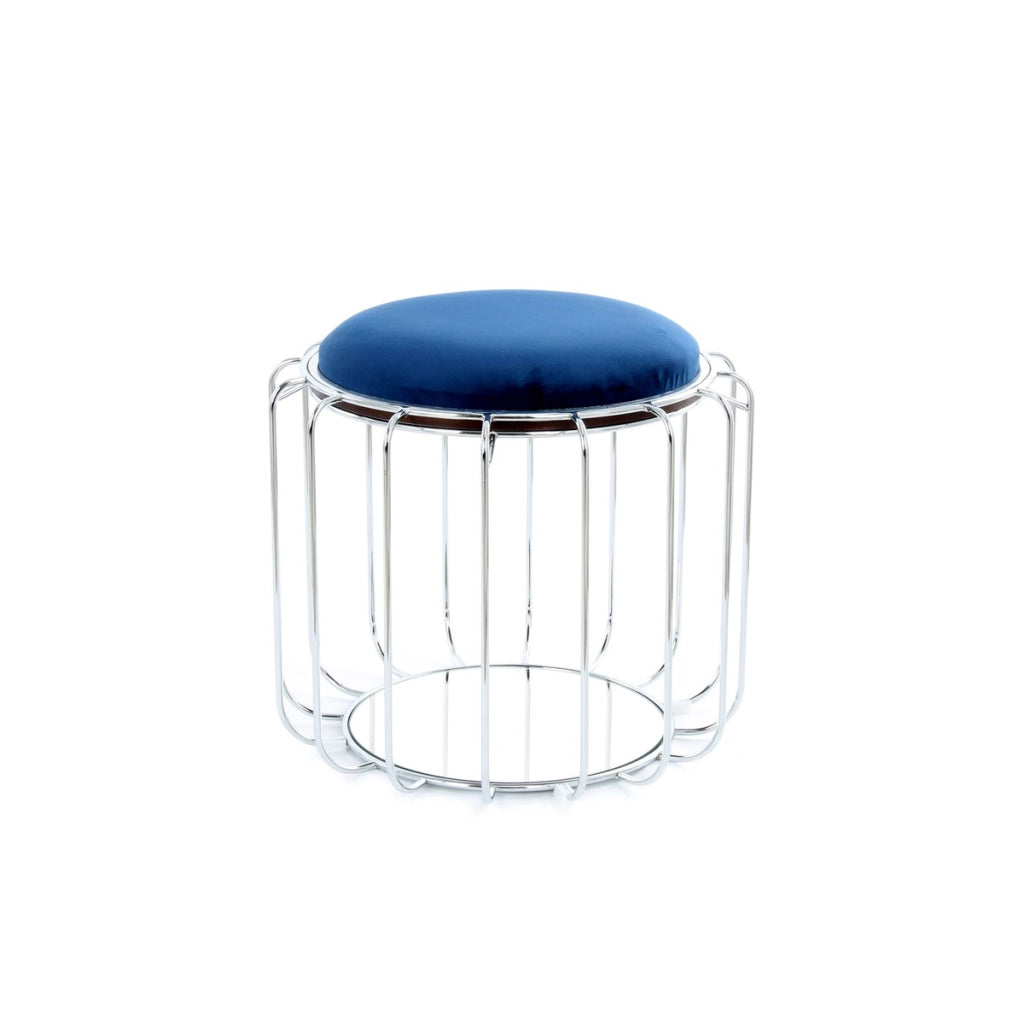 Pouf e tavolino trasformabile Comfortable blu e argento