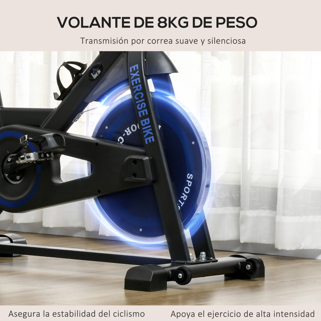 Bicicletta Statica ¨C zephmum ¨C Blu, Resistenza Regolabile, Volano 8 kg, LCD
