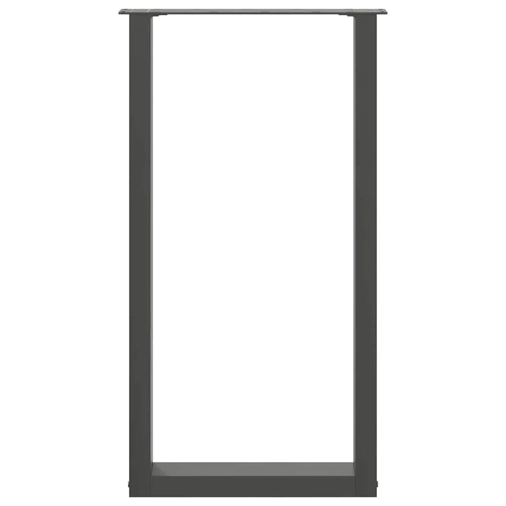 Set di 2 gambe per tavolo da bar a forma di U con piedini regolabili 40 x 90 cm design moderno in acciaio antracite 02_0057458