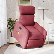 Poltrona Alzapersona Massaggiante Elettrica Rosso Vino Tessuto 3206729