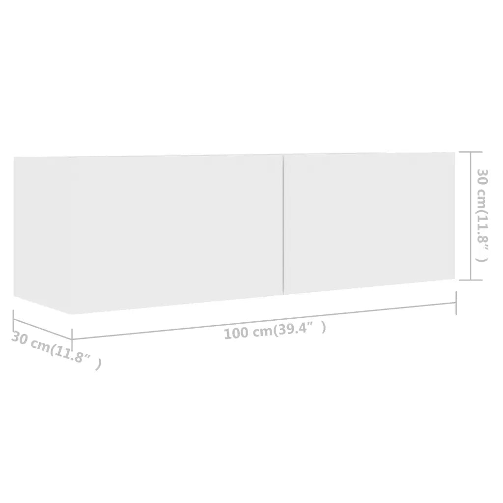 Mobili TV 4 pz Bianchi 100x30x30 cm in Truciolato cod mxl 13299