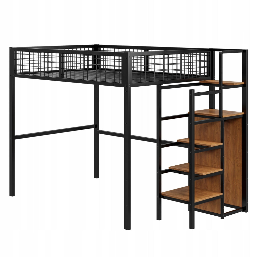 Letto a castello in metallo - Xylo - 140x200 cm - Nero