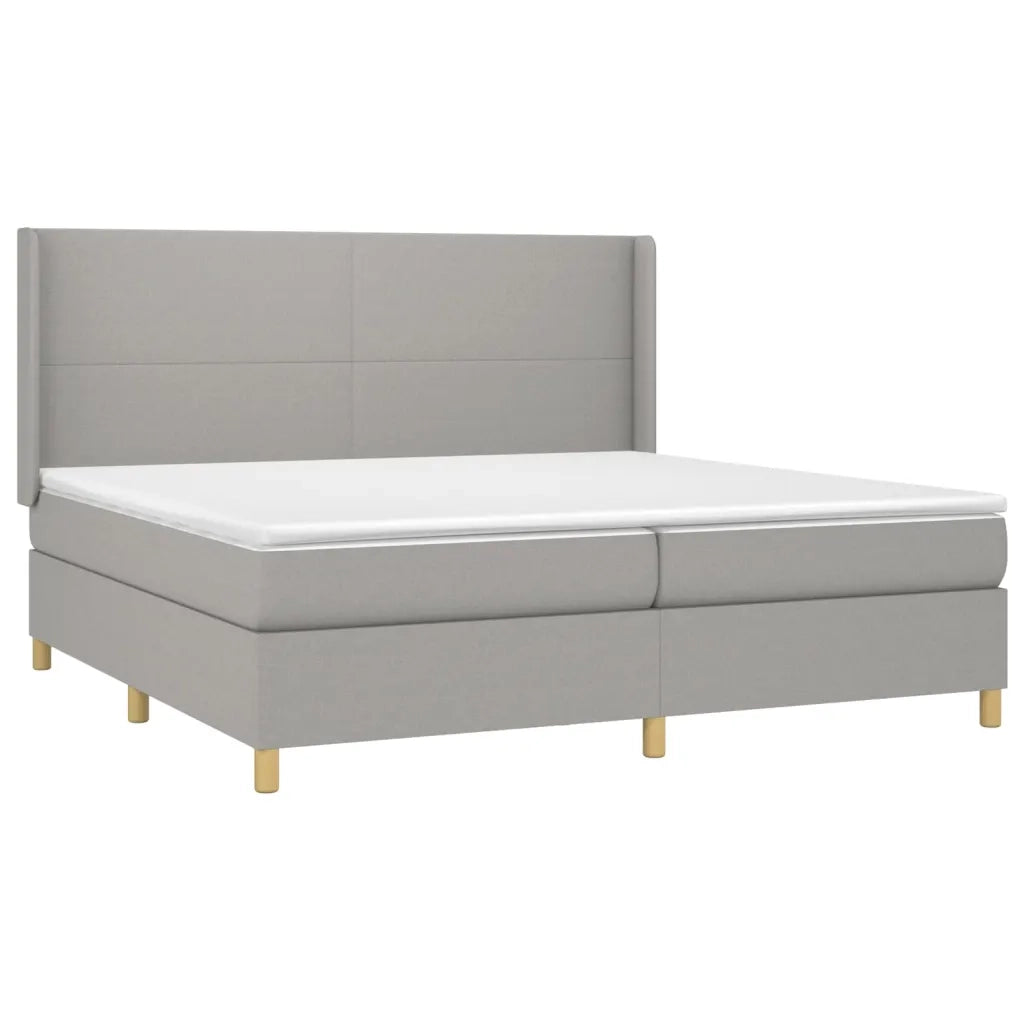 Giroletto a Molle con Materasso Grigio Chiaro 200x200cm Tessuto 3131857