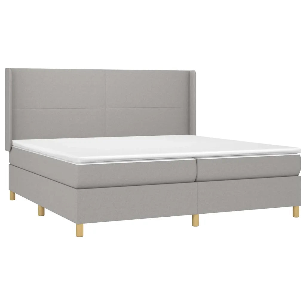 Giroletto a Molle con Materasso Grigio Chiaro 200x200cm Tessuto 3131857