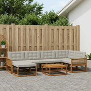 Set di divani da esterno 7 pcs Naturale e Grigio Chiaro 3381555