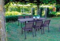 Tavolo Allungabile da Giardino 106/212x75x75 cm Capannori in Alluminio Chocolate