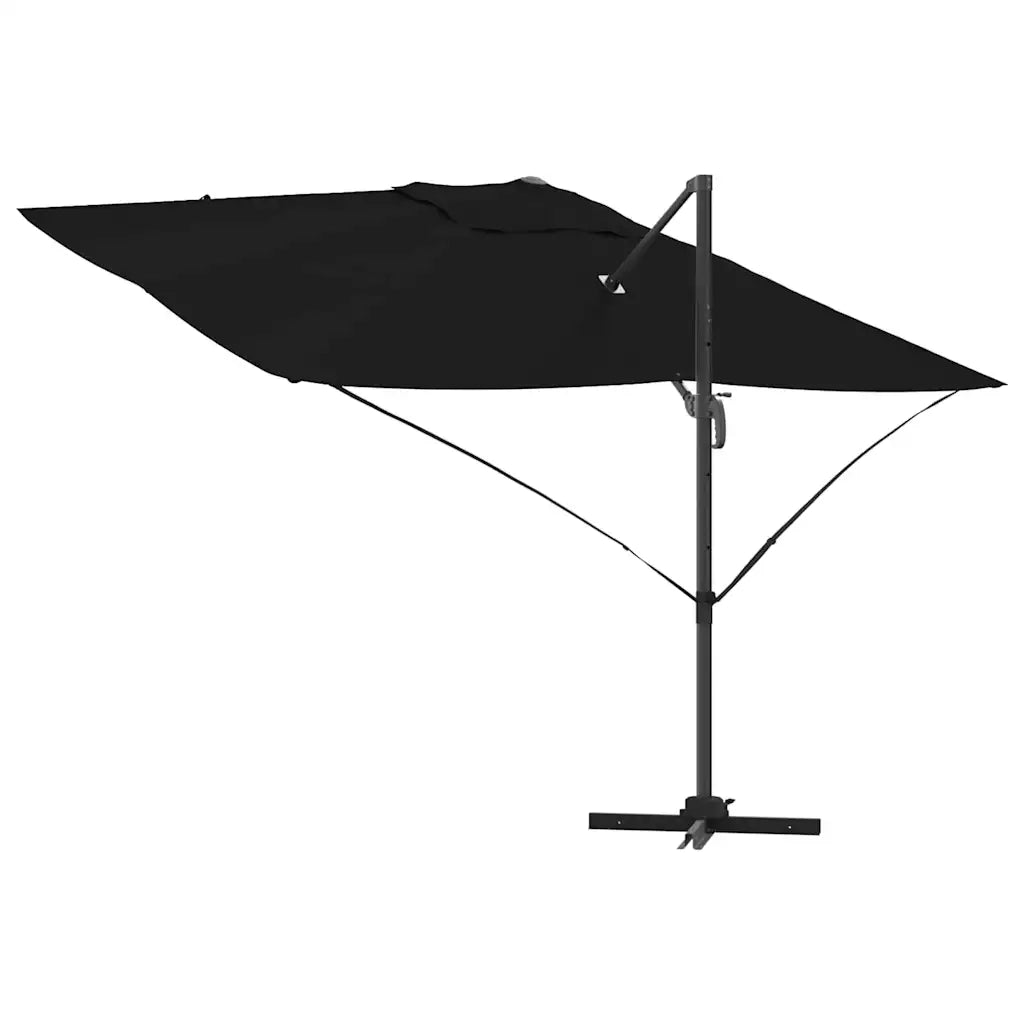 Ombrellone-Ombrello da giardino Nero 351 x 250 x 260 cm Poliestere e Alluminio