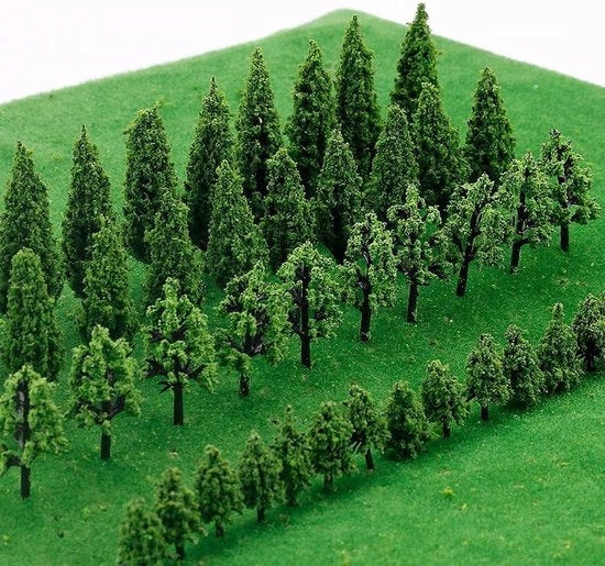 25 modelli di alberi per diorami, miniature ferrovie e paesaggi DIY - naturale verde