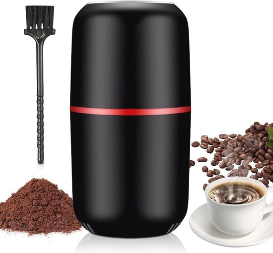 Grinder Portatile Elettrico per Caffè, Noci, Spezie e Granaglie - 125 g Capacità - Nero