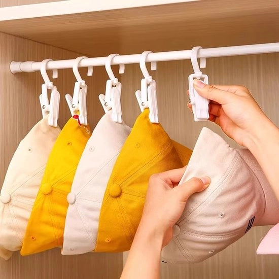 20 pezzi di appendiabiti con clip, plastica superresistente, appendiabiti girevoli per abbigliamento, camicie, mutande, scarpe, reggisen, asciugamani per la doccia, organizzatore di armadio, cucina e ufficio - bianco