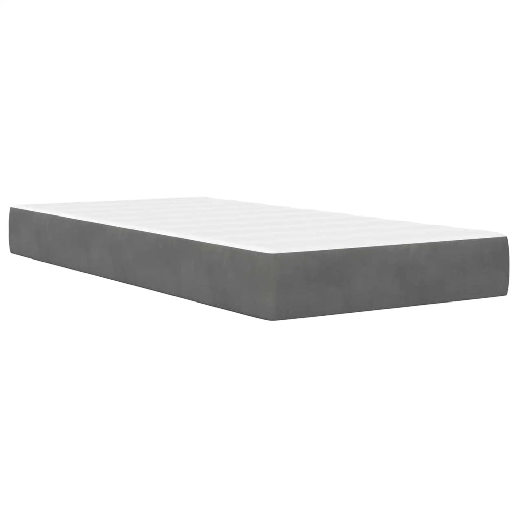 Struttura letto con materasso Grigio scuro 90 x 200 cm Velluto