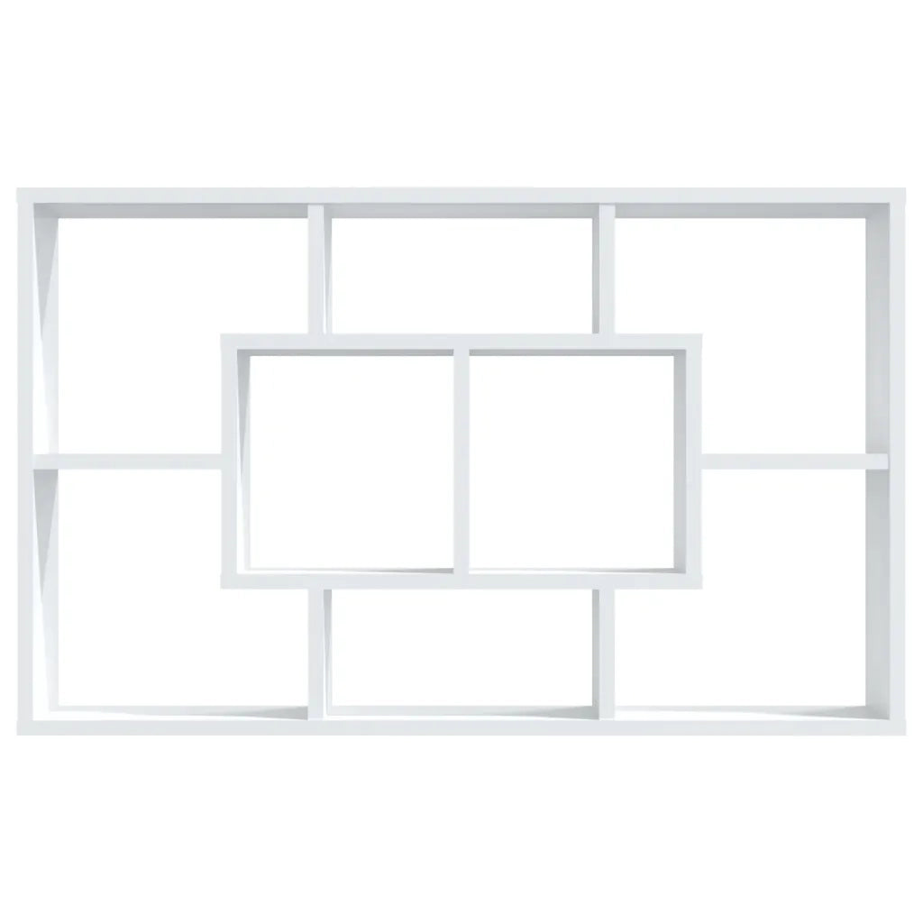 Scaffale Parete Bianco Lucido 85x16x52,5 cm Legno Multistrato 801424