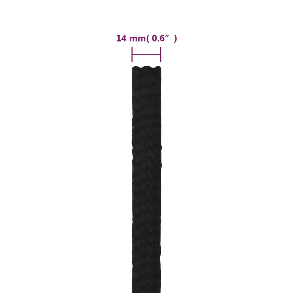 Corda da Lavoro Nera 14 mm 50 m in Poliestere 152831