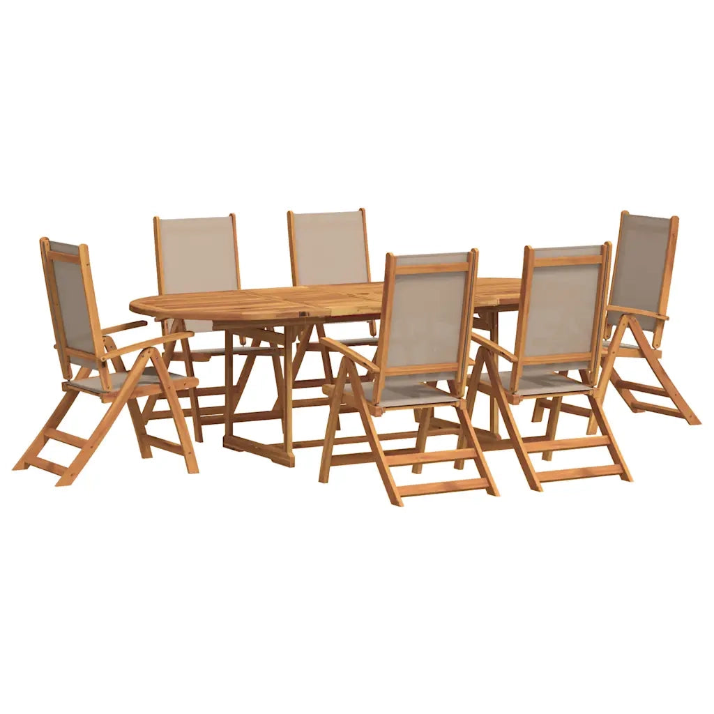 Set Pranzo da Giardino 7pz Legno Massello di Acacia e Textilene 3279318