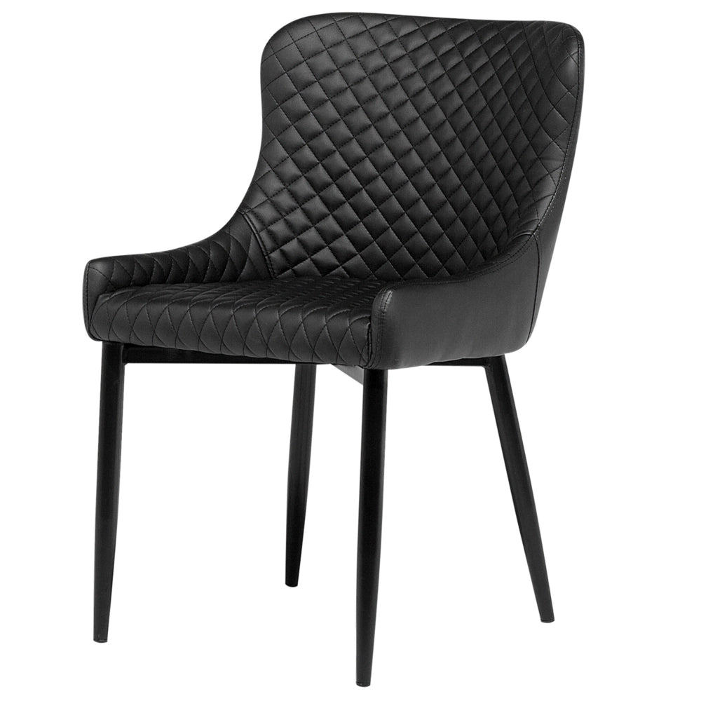 Set di 2 sedie da pranzo con rivestimento in ecopelle nera stile eclettico glamour