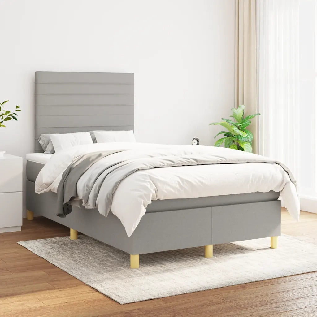 Giroletto a Molle con Materasso Grigio Chiaro 120x190cm Tessutocod mxl 115729