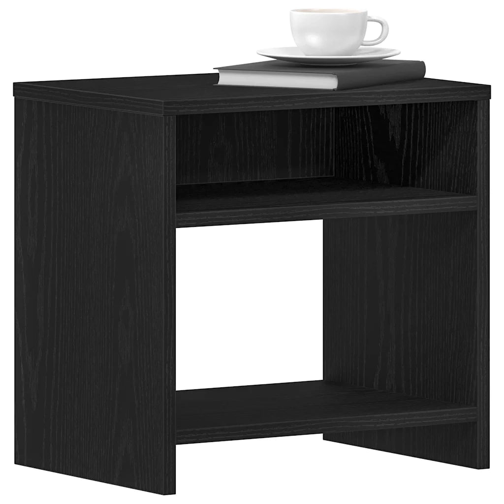 Comodino Rovere Nero 40x30x40 cm in Legno Multistrato 862363