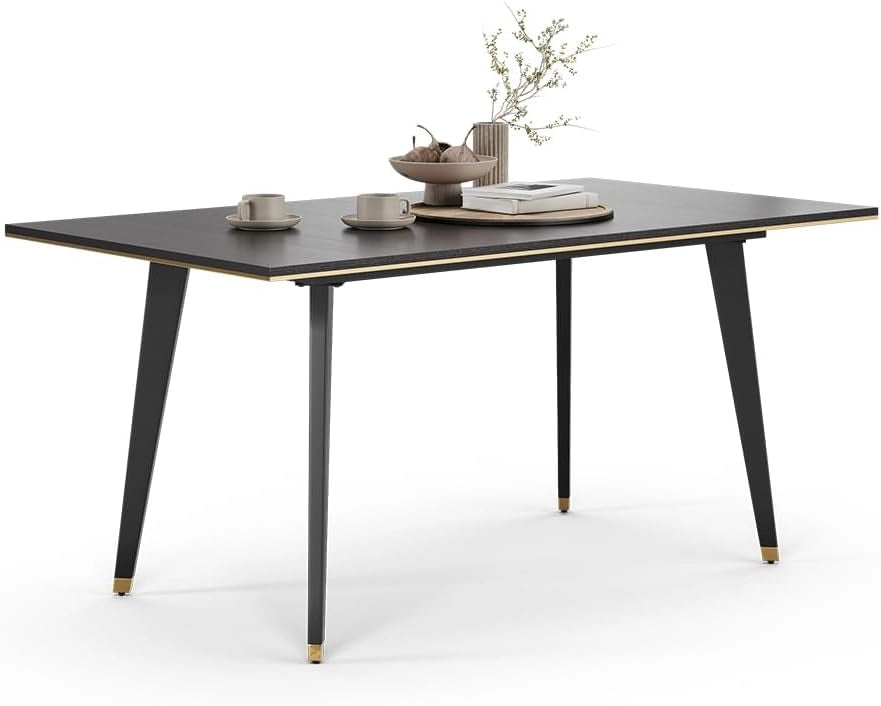 Tavolo da pranzo Goldamo, Nero, 200 x 90 cm Estensibile, adatto per l'uso in sala da pranzo o zona giorno