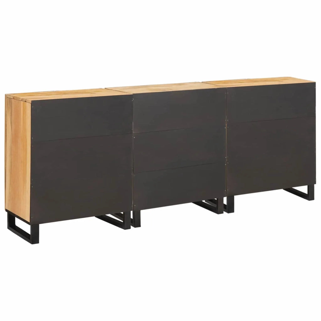 Credenza 3 pcs Marrone 180 x 33 x 75 cm Legno di mango massello