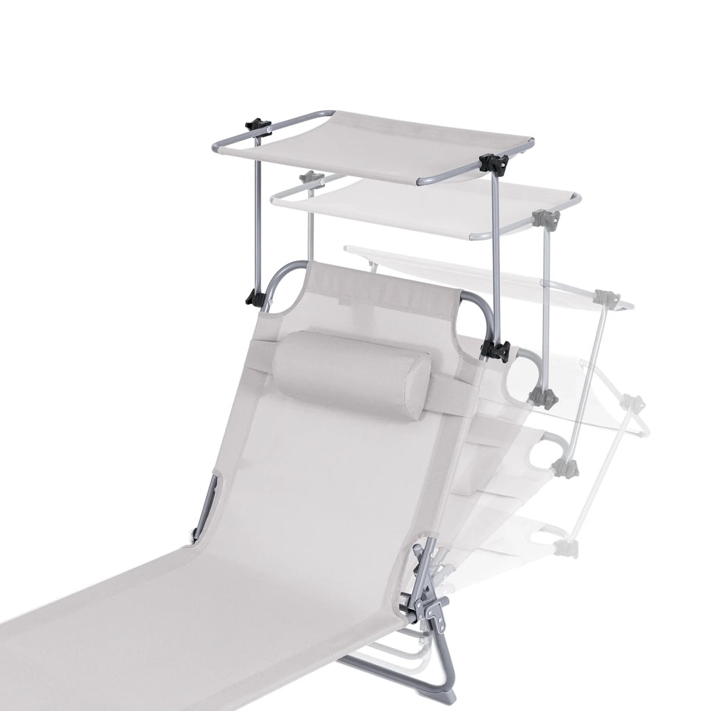 SoBuy Lettino prendisole pieghevole con tettuccio 63x215x30cm OGS48-MI