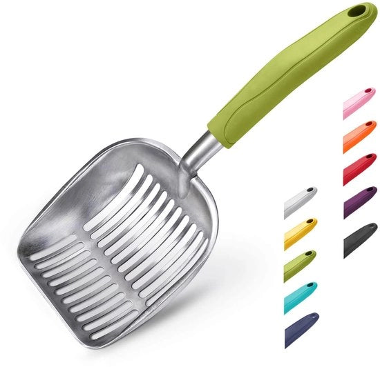 Scopa per gatti in alluminio - Robusta - Filtro - Grande - Manico in acciaio - Duratura - 14 pollici x 5 pollici x 2 pollici - Scopa per gatti