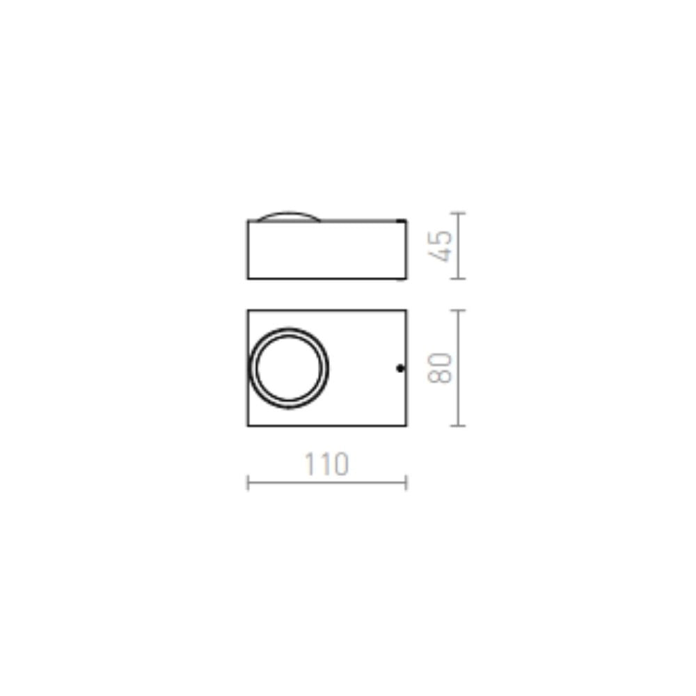Faretto applique KORSO I da parete alluminio pettinato 230V LED 5W 120° IP54 3000K