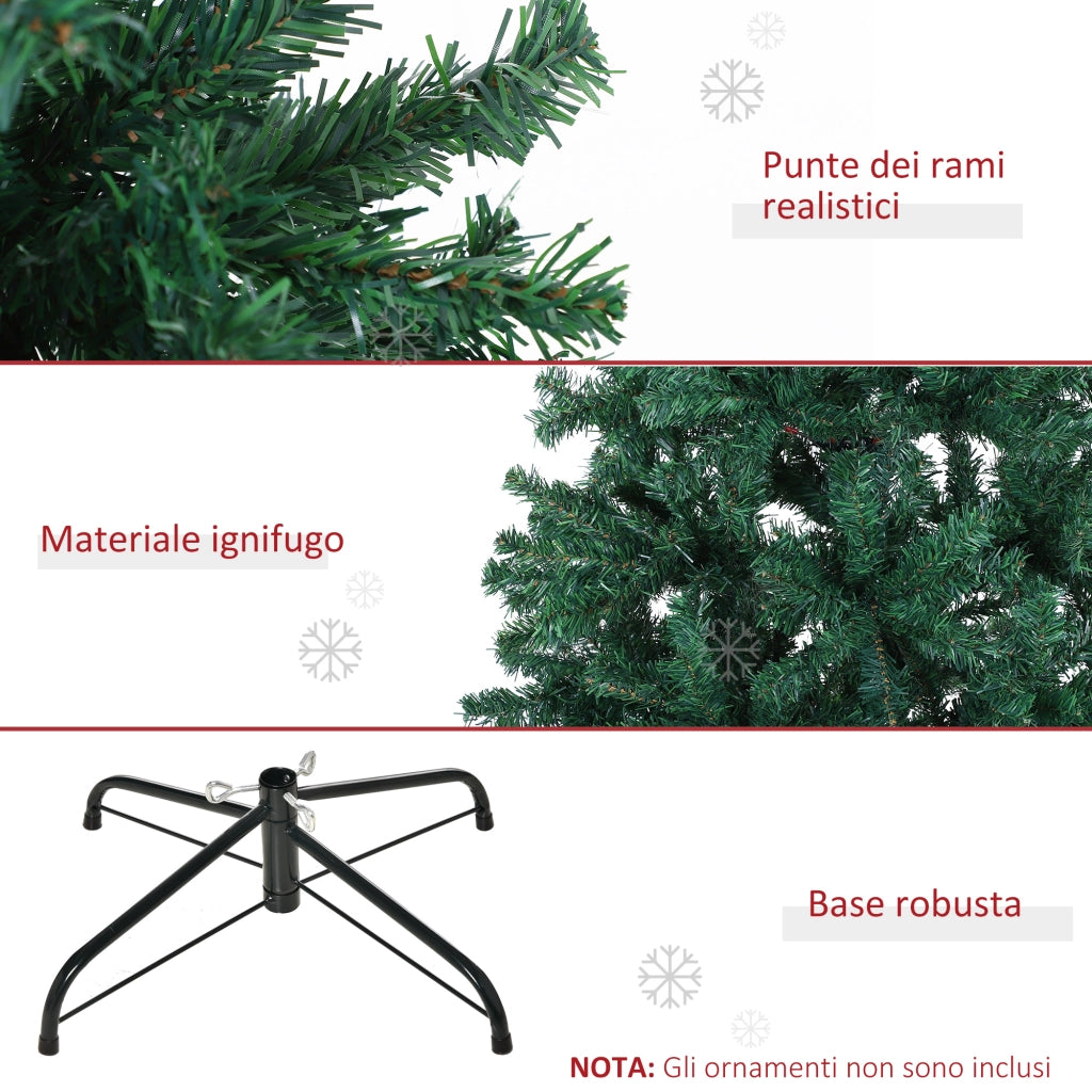 EasyComfort Albero di Natale Artificiale Alto 180cm con 1000 Rami Rigogliosi Base in Acciaio
