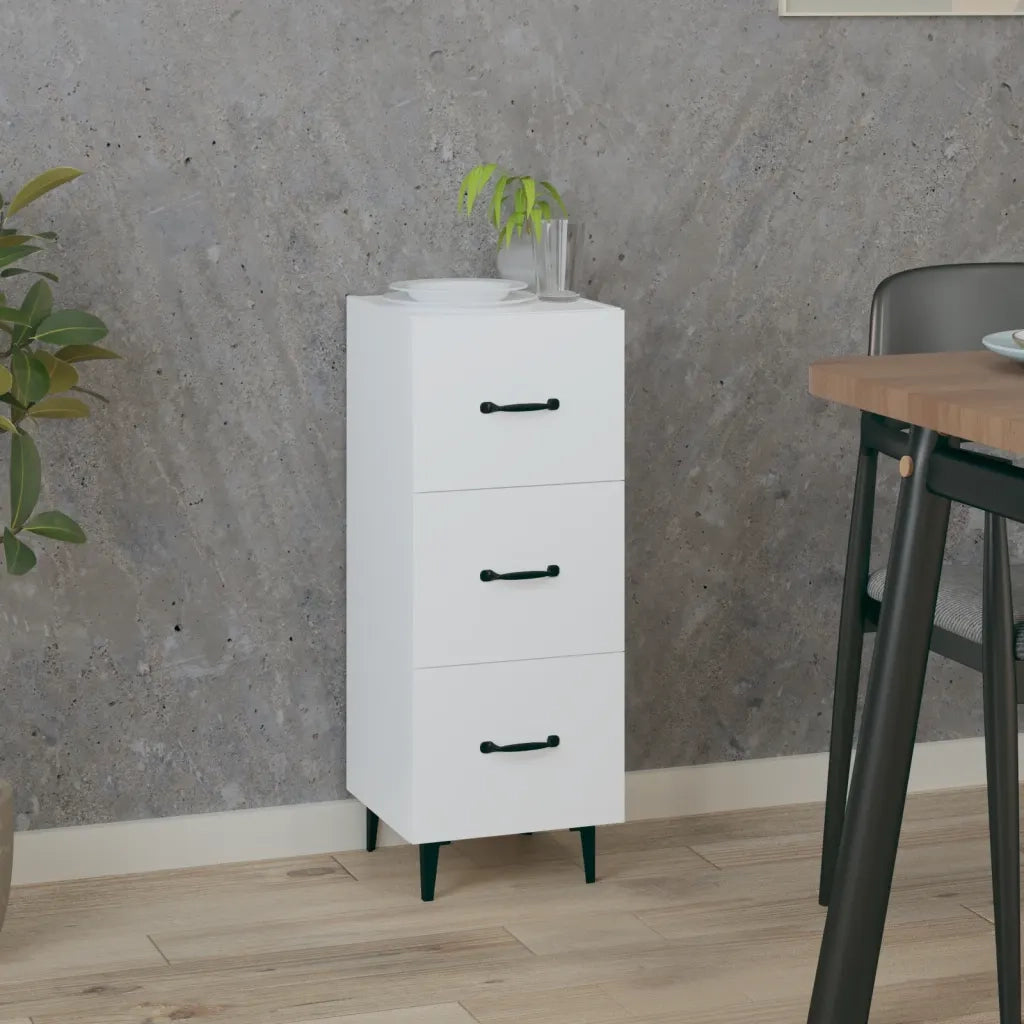 Credenza-Buffet-Armadio da cucina Bianca 34,5x34x90 cm in Legno Multistrato 847095