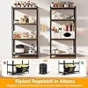 Scaffali per Carichi, Scaffalature a 4 Ripiani, in Metallo e MDF Scaffale, per Garage, Magazzino, Ripostiglio, Portante 520 kg, 40 x 80 x160 cm (Nero)