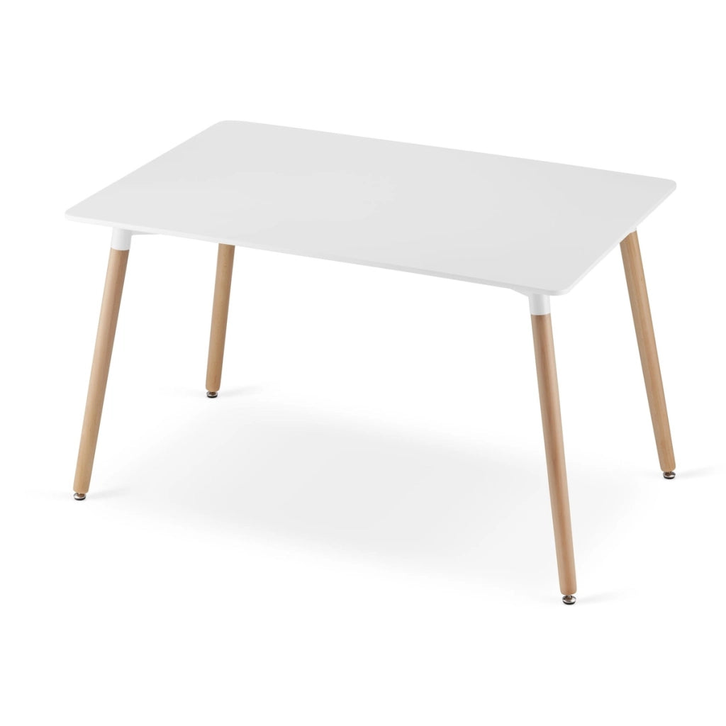 Tavolo da pranzo ADRIA scandinavo bianco e faggio 120x80 cm