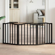 vidaXL Cancello per Cani Pieghevole 3 Pannelli Nero 150cm Legno Pioppo
