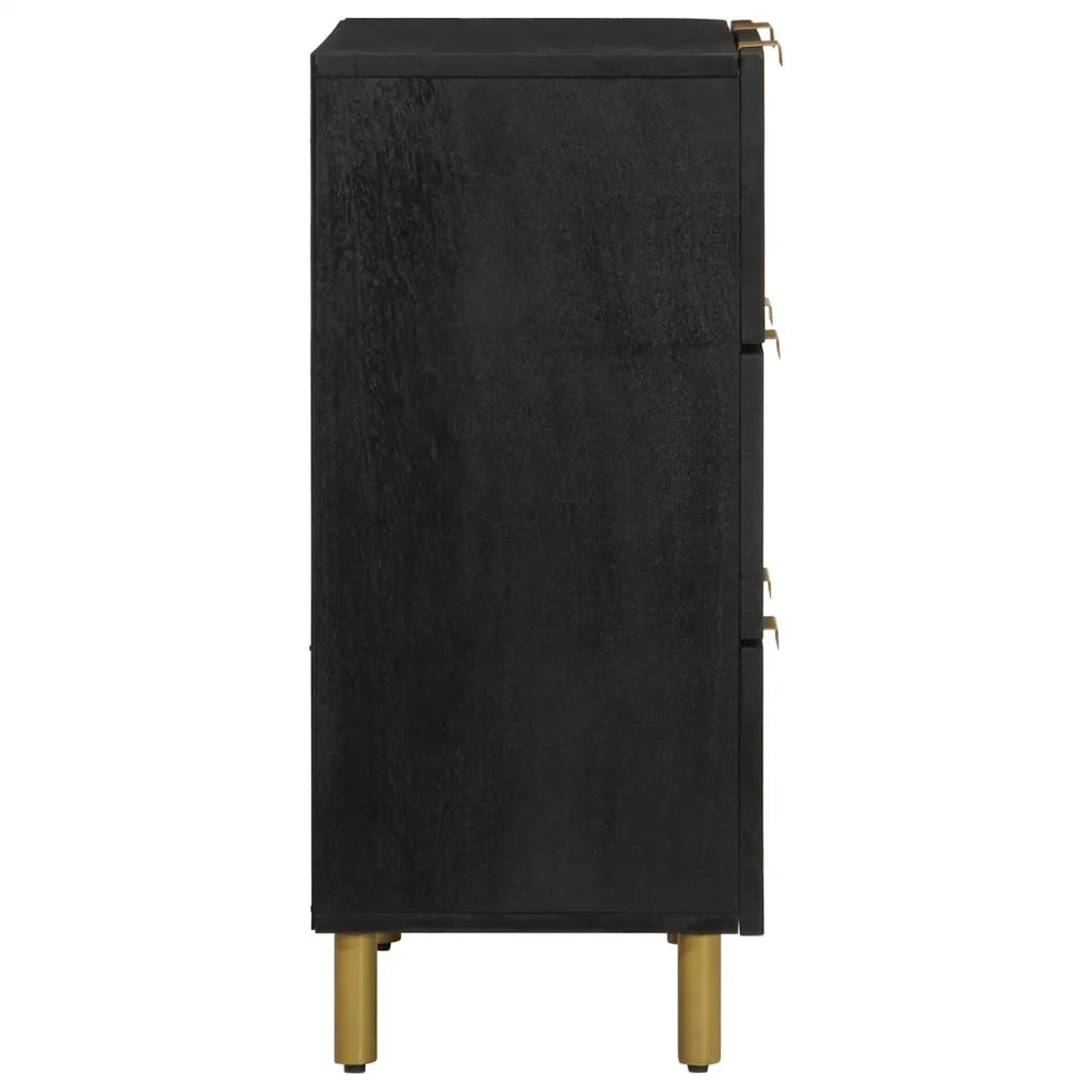 Credenze 2 pz Nere 60x33x75 cm in Legno Multistrato