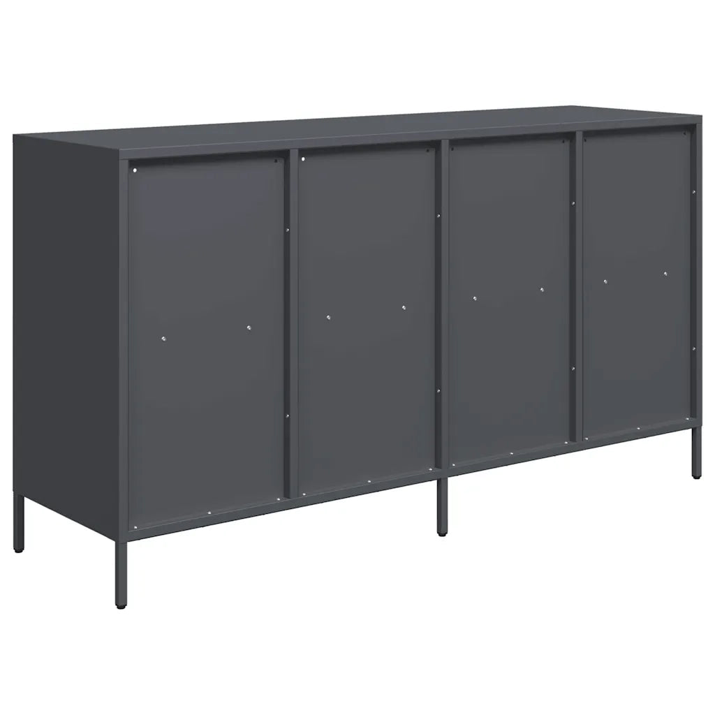Credenza Antracite 135x39x73,5 cm in Acciaio Laminato a Freddo