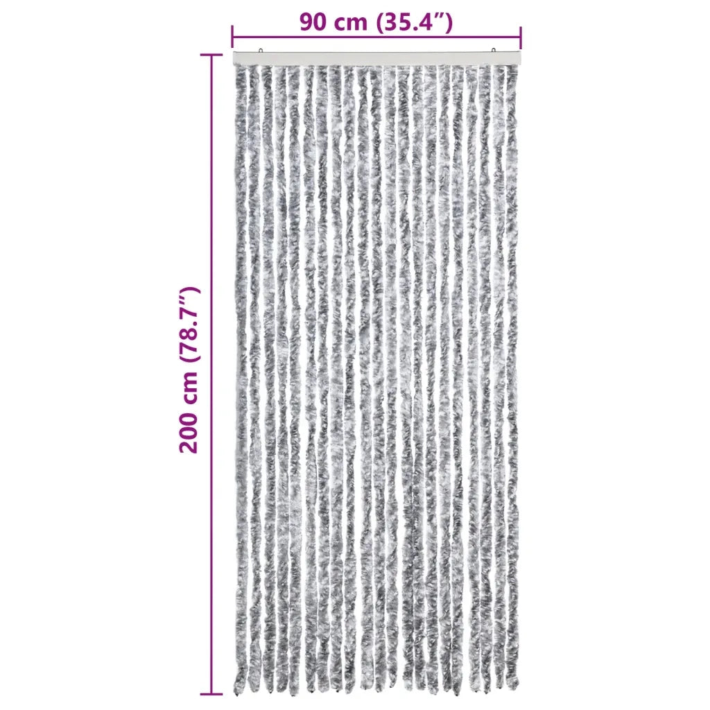 Zanzariera Bianco e Grigio 90x200 cm Ciniglia CFW3687811
