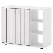 Scarpiera 80 x 31 x 64,5 cm spazio di archiviazione personalizzabile design elegante in MDF bianco 20_0017778